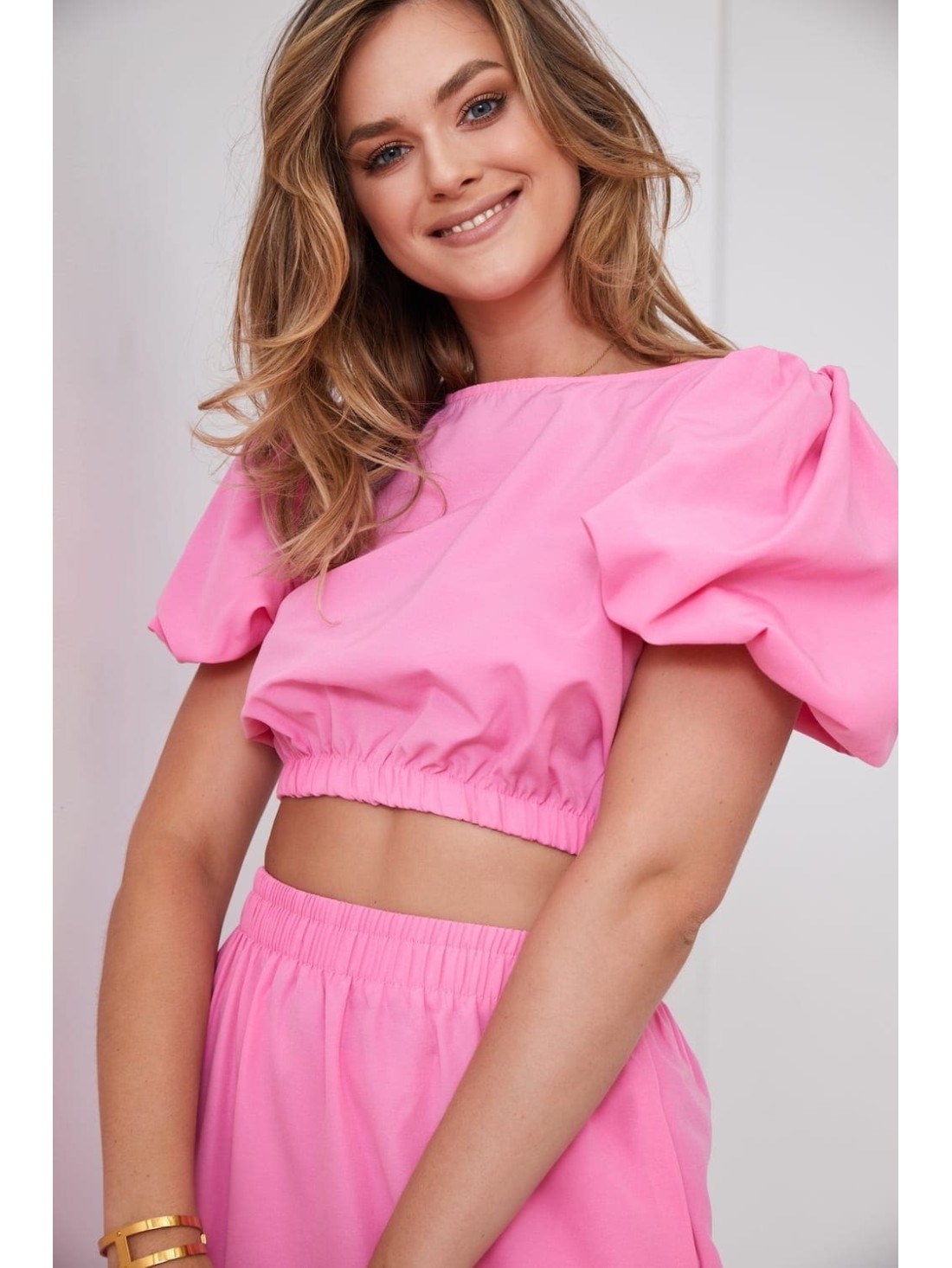 Women\'s summer set, pink blouse and skirt FG647 - Online store - Boutique